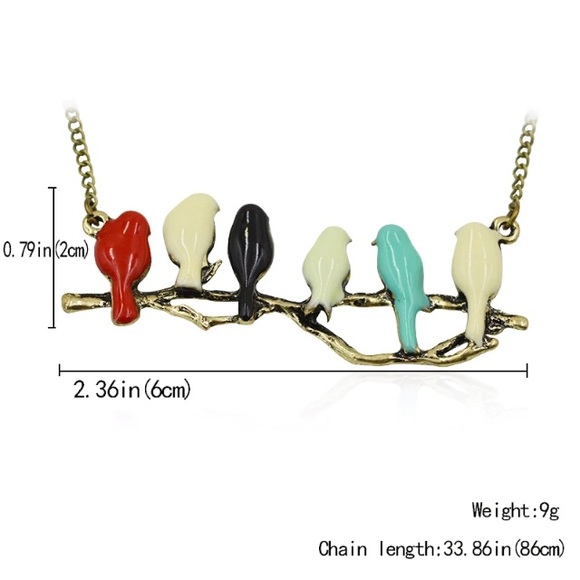 NEW!๐๐BIRDS ON BRANCH! SILVERY!๐๐LONG PENDANT! - Picture 3 of 7